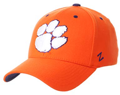 ZHATS Zephyr NCAA Clemson Tigers Mens Stretch Fitted Hat Team Color, Clemson Tigers Orange, Large