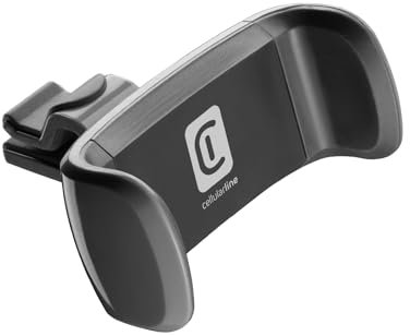 cellularline - Spin Air - Supporto Smartphone da Auto - Compatibile con Bocchette di Aerazione Standard - Rotazione a 360° - Accesso a Tasti, connettori e Display del Telefono - Nero