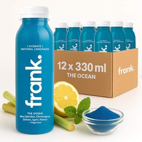 Frank Juice Saft The Ocean, 12 x 330 ml, kaltgepresst, aus Obst & Gemüse | Vegane Fruchtsäfte & Gemüsesäfte mit Blue Spirulina, Zitronengras, Zitrone und Agave, Nachhaltig inkl. EINWEG-PFAND 3€