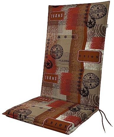 Doppler / Hochlehner Living / 6er-Set/Gartenstuhlauflage/Hochlehner/Rostbraun/ca. 119 x 48 x 6 cm
