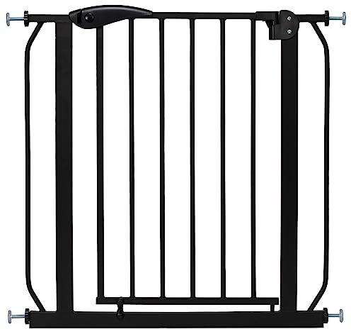 ib style Treppenschutzgitter Berrin - Türschutzgitter für Babys, Ohne Bohren, Kindertreppenschutzgitter, Haustiergitter, Schwarz, Breite: 75-85 cm