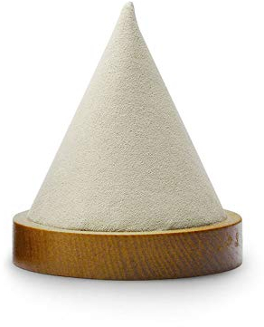 Oirlv Beige Wooden Watch & Bracelet Stand Multi-Functional Cone Shape Display for Watches, Bracelets & Bangles, Soft Velvet Surface, Sturdy Wooden Base