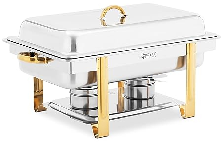 Royal Catering RCCD-RT16_9LG Chafing Dish GN 1/1 Goldakzente - Recipiente para calentar (9 L)