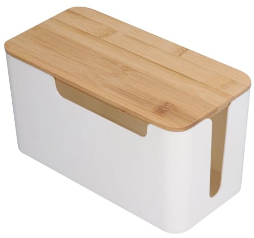 Boîte De Gestion des Câbles, Boîte De Rangement De Câbles en Bois pour Cacher Les Fils, Multiprises avec Couvercle en Bois, Boîte De Rangement De Câbles D'ordinateur De Bureau pour Cacher Les Câbles,