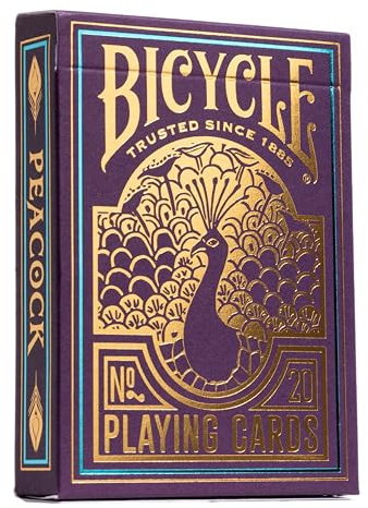 Bicycle Peacock Playing Cards - Purple - Cold Foil Premium Playing Card Deck for Card Games and Magic Tricks - Dazzling Design, Smooth Finish