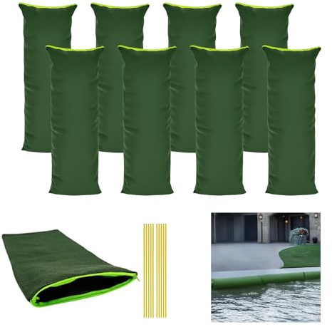 Wuciray 8pcs Sacchi di Sabbia Antiallagamento Sacchi Sabbia Zavorra Vuoti Tela con Cerniera per Garage Negozio Magazzino
