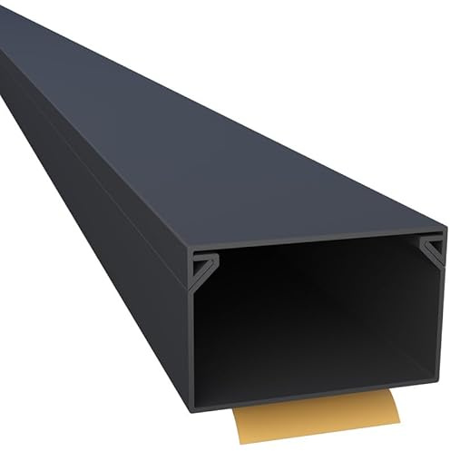 CILSON WDK4025SS 4700270 Kabelkanal Selbstklebend 40x25mm 30m, Schwarz - 15 Stück 2 m / 2000 mm, Vielseitig Einsetzbar, Extra Volumen für Kabel