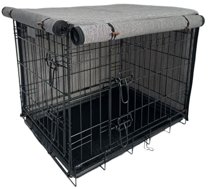 VERABE Abdeckung für Hundekäfige, 600D Oxford, wasserdicht, passend für 106,7 cm Drahtkäfige, Grau