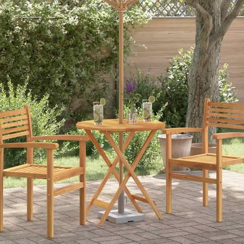 Rantry Tavolo da Giardino Pieghevole ?60x75 cm in Legno massello di eucalipto