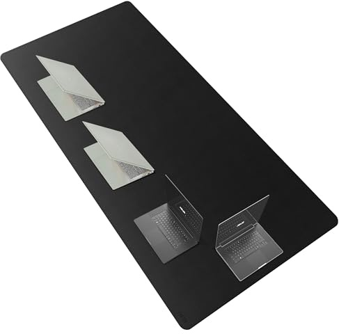 Cacoy 200x100 cm PU Leder Schreibtischunterlage, Übergröße Konferenztischunterlage für Büro, Wasserdicht Großes Mauspad für den Schreibtisch, Erweitertes Executive Unterlage Schreibtisch, Schwarz