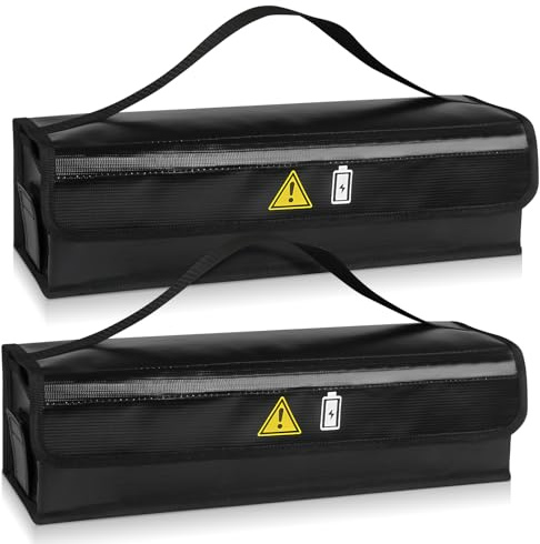 WIYETY 2 Stück Ebike Akkutasche Akku Tasche Feuerfest Bis 1000°C ebike Akku Tasche, Wasserdicht & Explosionssicher Lipo Safe Bag für Lagerung Transport Aufladung für Lagerung, Transport und Aufladung