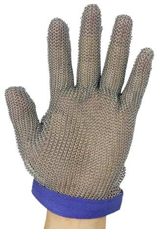 ARHEORMUH Kettenhandschuh 2 Stück Schnittschutzhandschuhe Level 9, Atmungsaktive, Weiche, Bequeme, Rutschfeste Mandolinenhandschuhe, Messersichere Handschuhe(XXL)