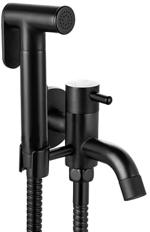 PulvéRisateur De Bidet à Main Pour Toilette Noir Douchette Toilette Wc Suspendu Eau Froide Kit De PulvéRisateur De Bidet noir tuyau En Acier Inoxydable