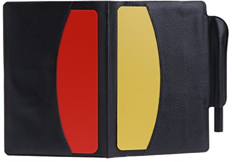 CVZJ Portefeuille en cuir pour arbitre de football avec carte et carton jaune