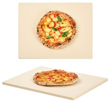 ROCKSHEAT Professional Pizza Stone for Oven – 13.8x17.7 Inch Cordierite Baking Stone Board, Grill & BBQ Safe, Heavy Duty for Perfect Crust (35x45cm)
