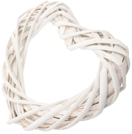 Cabilock Kränze Herzförmiger Rattan Kranz Für DIY | 20cm Weißer Weidenkranz | Und Weihnachtsdekoration | Bastelmaterial Für Und Wanddeko Dekokranz Haustür