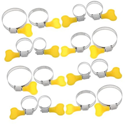 ANDRESLAD 16pcs Stainless Steel Washer Drain Hose Clamps Adjustable Thumb Screw Clamp for Plumbing Automotive and Garden Repair