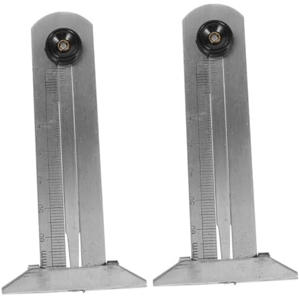 Vaguelly Misuratore di Profondità del Battistrada Pneumatici, Ferro Argento, 0-60mm, 2 Pezzi, Presa Antiscivolo, per Guida Sicura Auto