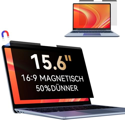 Makinda Magnetischer Laptop Sichtschutz für 15.6 Zoll Laptop 16:9, Anti Blaulicht Blendschutz Blickschutzfolie Displayschutz für Lenovo Hp Dell Acer Asus Thinkpad Envy Xps