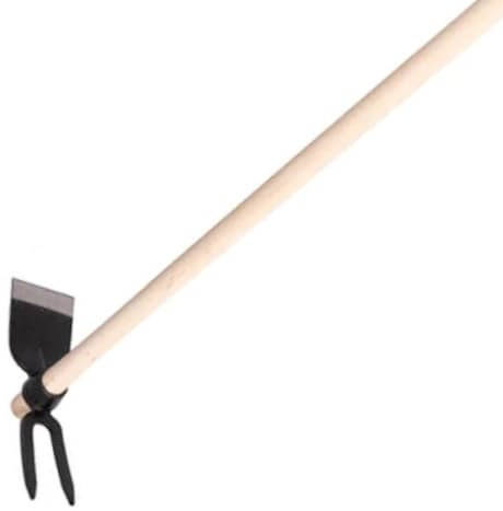 Zappa Quadra Bidente Professionale in Acciaio Forgiato con Manico Lungo in Faggio – Attrezzo Artigianale per Giardinaggio, Orto e Rimozione Erbacce (900GR)