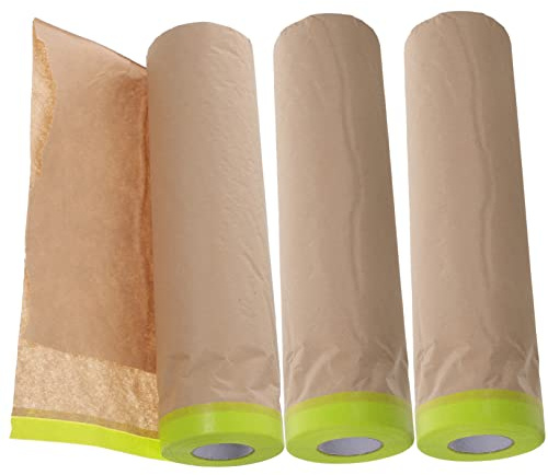 SHINEOFI 3rullar Maskering Film Transparent Maskering Papper För Målning Av Möbler Bilar Och Hem Lätt Och Rivtåligt För Skydd Och Täckning Av Ytor
