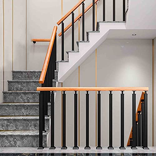 Scala regolabile per esterni, in legno massiccio nero opaco e ferro battuto, per interni ed esterni, per la sicurezza