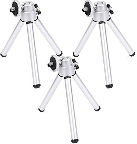 TOPINCN Aluminiumlegering Ministativ Halkfri Bärbar Teleskopkamera Digitalkamera 3PCS Silver