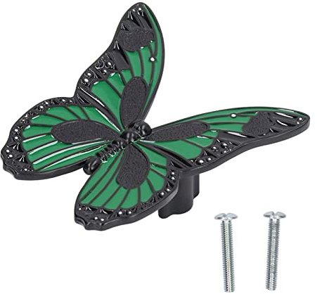 Pyltha Pomelo Mariposa de Aleación de Zinc, Moderno y Minimalista, 1 Unidad - Elegancia y Durabilidad para Cajones y Armarios, Fácil Instalación y Uso Diario (Verde)
