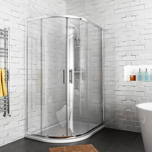 ZANOFIRA 1200x800mm Quadrant Shower Enclosure Easy Clean 6mm Safety Tempered Glass Corner Entry Double Curved Sliding Shower Door Reversible Shower Cubicle for Wet Room Bathroom