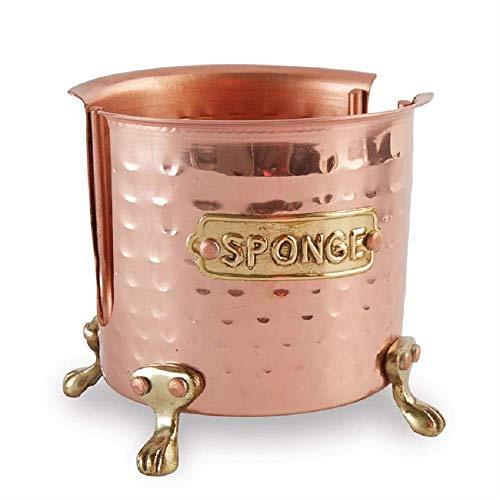 Mud Pie 4144002 Organizador de esponja de cocina de cobre, metal