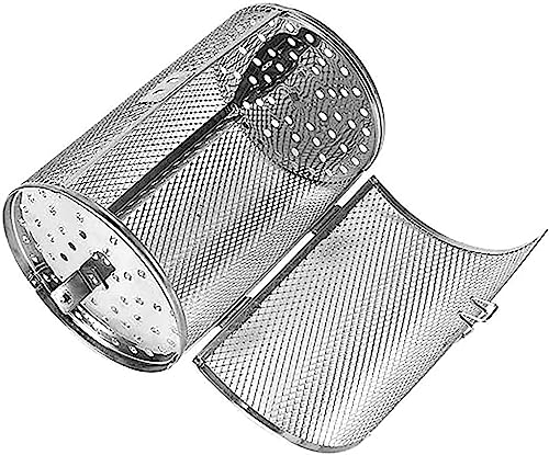 Rotisserie Basket,14X18cm Stainless Steel Grilled Cage Basket Rotisserie Grill Rotary Baking Cage for Coffee Bean BBQ Grill Bakeware Tool Air Fryer