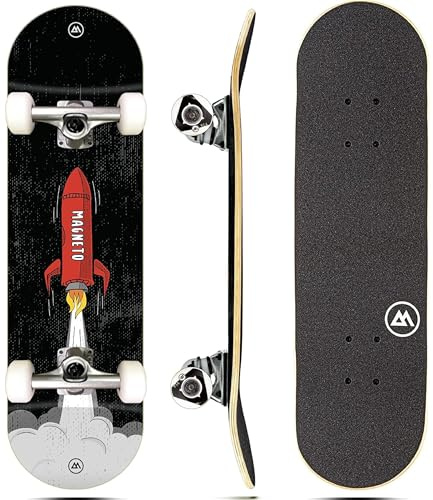 Magneto komplett skateboard för nybörjare vuxna tonåringar barn flickor pojkar | 7 lager kanadensiska lönndäck cruiser skateboards | konkav skateboards