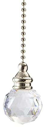 for CRYSTAL Light Pull Chain, for CRYSTAL Style Designer Bathroom Toilet Pull Chain Cord Handle for Ceiling Lamp Fan Accessories Light Switch(Transparent)