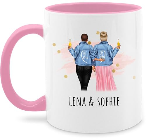 Tasse Tassen 325ml - Freundin - Beste Freundinnen Geschenk Freundinnen Geschenkidee Für 2 Freundinnen Freundschaft - 325 ml - Rosa - bff geschenke freundschaftsgeschenke partner friend kaffeetasse