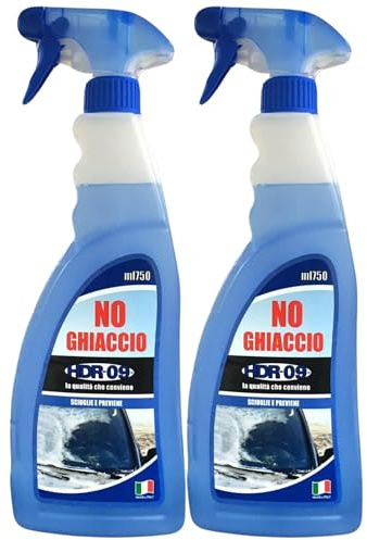 FEI FAN Detergente Spray, No Ghiaccio, HDR-09, Prodotto per Eliminare Il Ghiaccio dal Parabrezza e dai Vetri Dell'Auto 750ml (2 Spray)