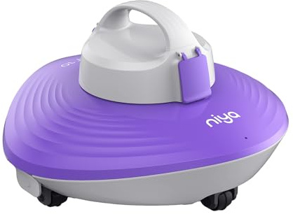 Niya Sonar 10 Robot Aspirateur de Piscine sans Fil, Nettoyage du Fond, 60Min d'Autonomie, Système de Filtration Fine, pour Piscines Hors-Sol et Enterrées jusqu'à 6m