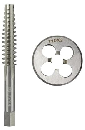 Filiera tonda,filiera tonda metrica,filiera tonda, 2 pezzi maschio e femmina for filettatura destra, set di maschi e filiere trapezoidali HSS, utensile for filettatura manuale con maschio a macchina(1