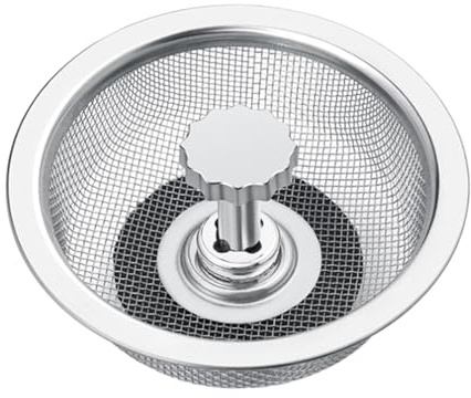 Colador de fregadero de acero inoxidable | Cesta de drenaje de cocina, tapón de prevención de obstrucciones con filtro de malla fina, inserto resistente al óxido para alimentos, bañera de utilidad