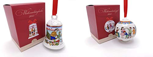 Hutschenreuther Porzellanglocke & Porzellankugel 2015 OVP - Weihnachtsglocke Weihnachtskugel