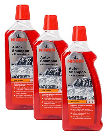 3x NIGRIN 73920 Auto-Shampoo Konzentrat 1 Liter