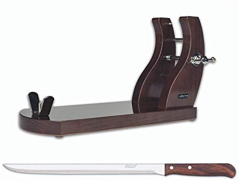 Arcos Accessories - Pack Ham Holder Plus Ham Knife - Brown Colour