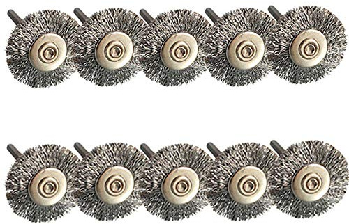 Juego de 10 cepillos de rueda de alambre de acero, kit de accesorios de pulido para herramienta rotativa