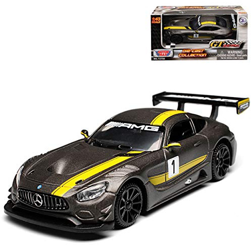 Motormax Mercedes-Benz AMG GT3 GT S Coupe Matt Grau mit Gelb Ab 2014 1/43 Modell Auto