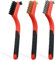 3-teiliges Drahtbürstenset mit gebogenem Griff, Bürstenkopf aus Messing/Nylon/Edelstahl, gekräuselter Hochleistungs-Kratzbürste zum Reinigen von Schweißschlacke, Schmutz, Rost und Tiefenreinigungen