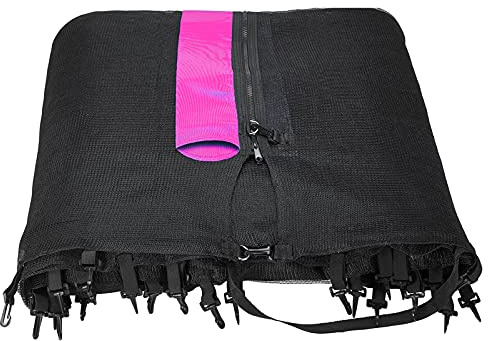 Andreas Dell Trampolin Sicherheitsnetz Ersatznetz (für Trampolingestell 366cm mit 8 Stangen, Schwarz/Pink)