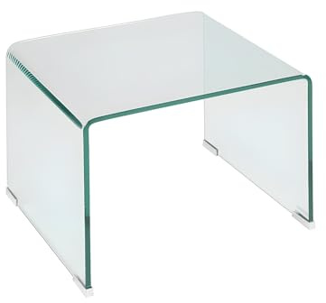 Vente-unique - Table de Chevet - Verre trempé courbé - SUZANA