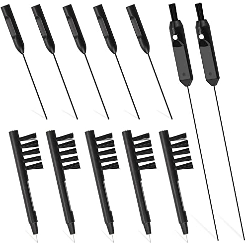 PERFETSELL 12 Stück Hörgeräte Reinigen Set Reinigungsbürste für Hörgeräte mit Magnet & Wachs Loop Hörgerätereiniger, Andere Reinigung Geräte für Hörgeräten Pflege, Lüftung, Batterien Entfernen Schwarz