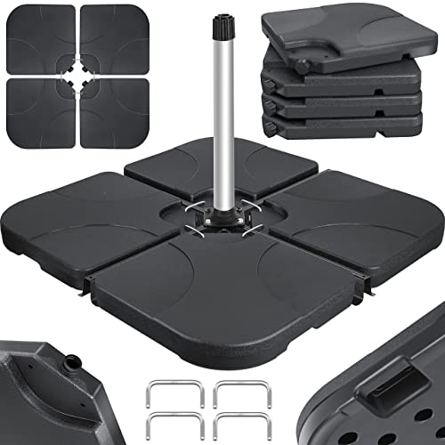 KESSER® Sonnenschirmständer 4-teilig Schirmgewicht Schirmständer für Ampelschirm Bodenkreuz 60 Liter / 80 kg befüllbar mit Wasser oder Sand Inkl. Metallverbinder Ampelschirmständer Kunststoff,