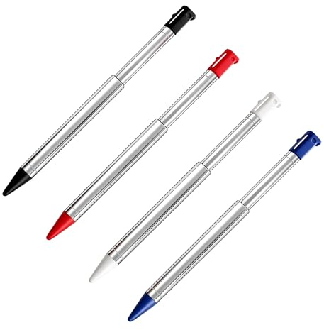 Stylet 3DS rétractable en métal compatible avec Nintendo 3DS 4 en 1 Combo Touch Styli Pen Set Multicolore pour 3DS