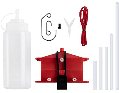 Kit de máquina de limpieza de cadena de motocicleta TAZGANTAX, dispositivo de lubricación, cepillo de cadena, herramienta limpiadora de engranajes, se adapta a todos los modelos (Rojo)